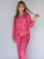 Pijama Pantalón Elegant Satín y Blusa fucsia en internet