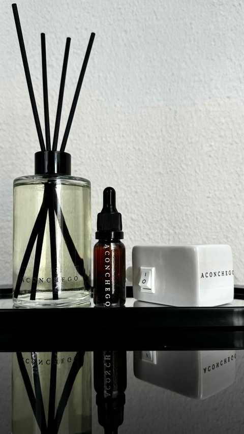 Kit Limão Siciliano Premium Difusor de Aromas 250ml + Essência e Aromatizador Elétrico 10w Aconchego