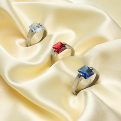 Anillo diamante transparente