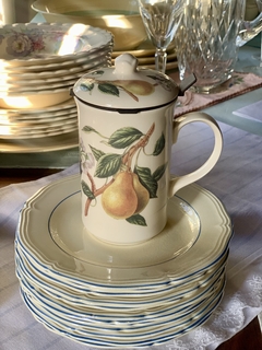 Mug ingles con filtro colador y tapa Royal Creamware