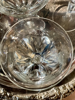 6 Copas de cristal para vino fuste facetado - El Inglés
