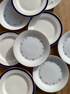 Imagen de Plato masitero y 6 platos de pan porcelana Tsuji