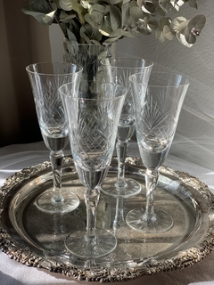 4 Copas de champagne talladas