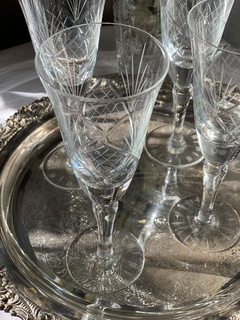 4 Copas de champagne talladas - comprar online