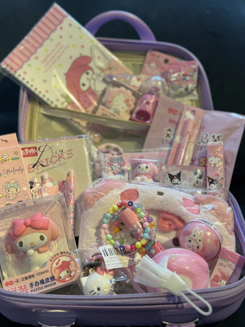 Frasqueira Repleta de Itens Sanrio. 25 Itens