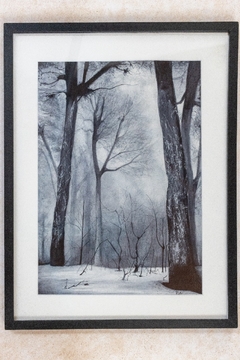 Cuadro "Invierno" Acuarela Original Blanco y Negro - Marco de madera de Marupá en internet