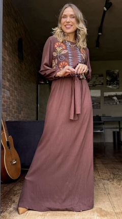 Vestido Bordado Flor Gotas