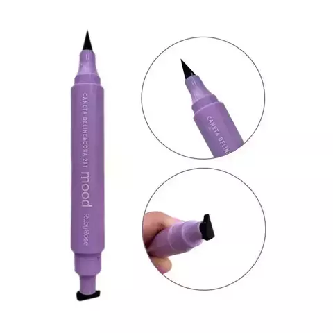 CANETA DELINEADORA C/ CARIMBO 2X1 MOOD RUBY ROSE