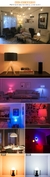 Lâmpada LED RGB inteligente, lâmpada regulável, mudança de cor, Alexa, traba na internet