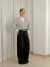 Imagem do Calça Lidiane wide leg det. costura lateral - JEANS PRETO ESTONADO