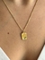 Colar Pingente Retangular Girassol Banho Ouro + caixa de presente com mensagem - loja online