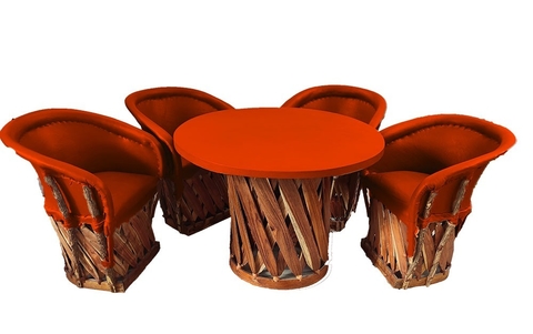 Comedor Redondo de 4 sillas Naranja