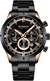 Relógio Masculino Curren 8355 BRG Pulseira em Aço Inoxidável - Preto e Dourado