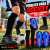 Kit Meião E Caneleira Infantil juvenil adulto Futebol Society Futsal Campo meião preto e Caneleira azul 