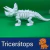 Tricerátops 3D Branco - Mimoslab