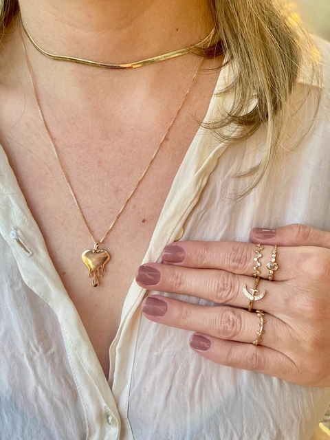 Colar coração derretido