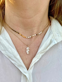 Choker medalinha retangular