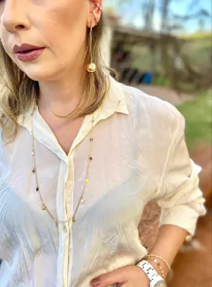 Colar longo mini estrelas