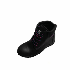 STEEL SERIES Botas ingenieras Negra, fucsia.