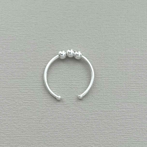 ANEL REGULAVEL 3 BOLAS PRATAS