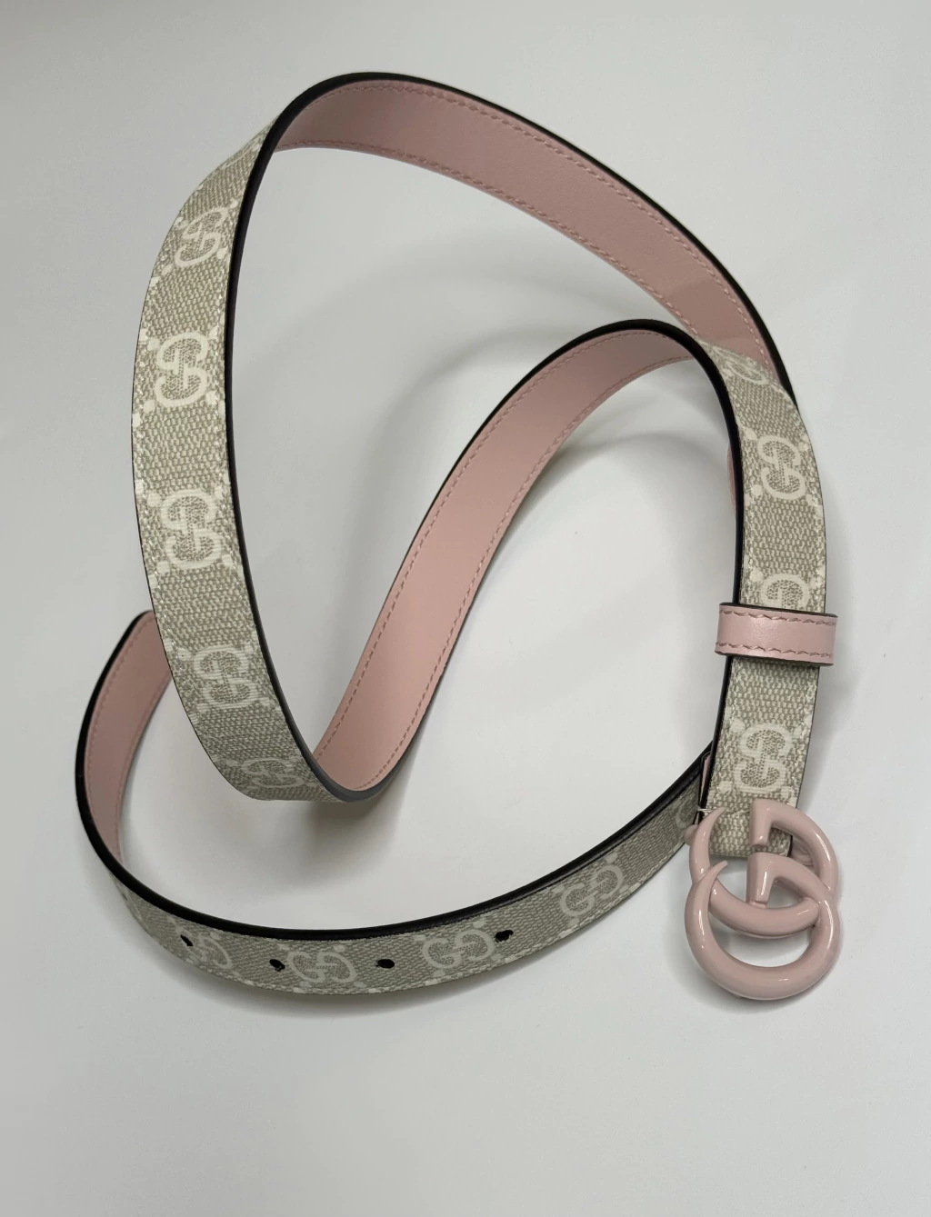 Cinto GUCCI GG Monograma e Rosa