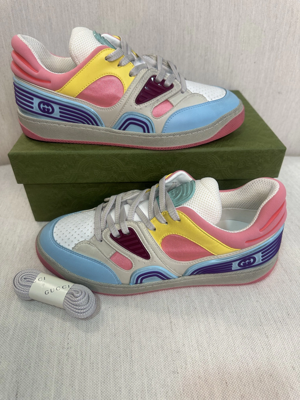 Tênis Gucci Basket Low Top Colorido