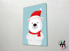 Cuadro Decorativo en Canvas de Oso Polar Navideño