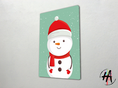 Cuadro Decorativo en Canvas de Muñeco de Nieve Navideño