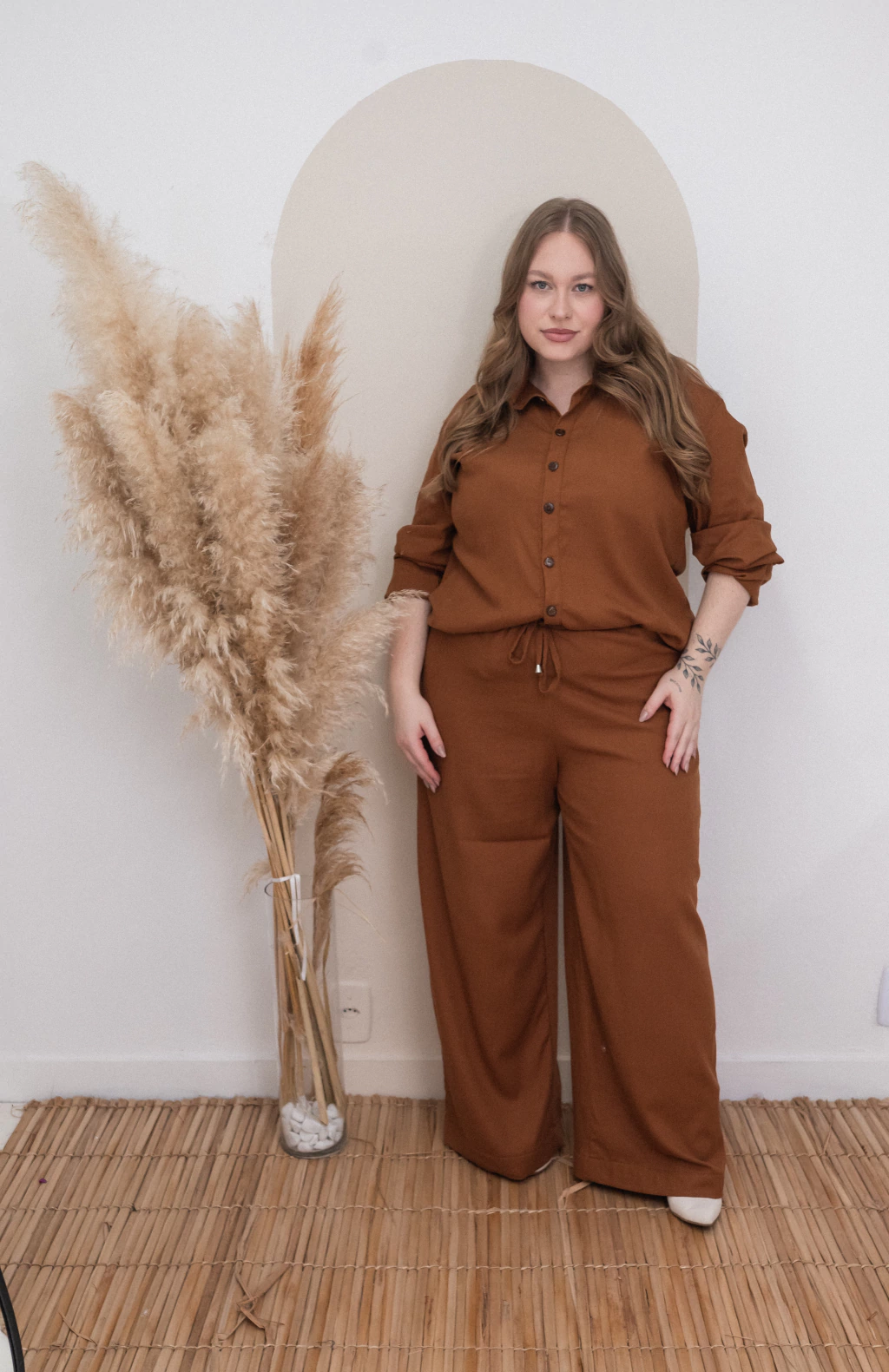 Calça Cadarço Pantalona Mousse