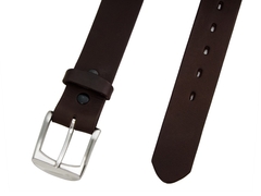 Cinturón vaqueta premium talla extra 40 mm hebilla Plateada redonda - tienda en línea