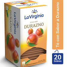 TE SABORIZADO CON DURAZNO X 25 UNIADES LA VIRGINIA