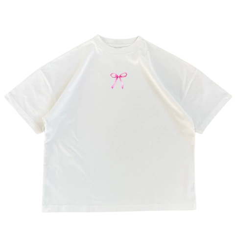 Camisa Feminina Oversized curta gola alta - Laço / Off White - comprar online