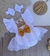 Romper Branco com Dourado e Renda