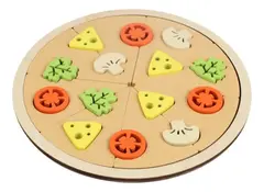 Juego De Encastre Madera Pizza Simbólico Didáctico - tienda online