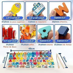 Tablero didáctico de encastre Multifuncional con Abecedario y más