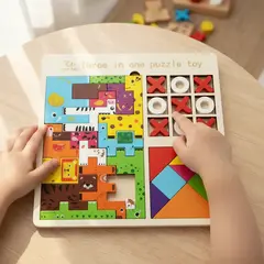 3 en 1 Rompecabezas Tetris Profesiones, Encastre de formas y variedad de Tangram