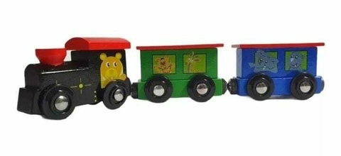 Tren imantado con 2 vagones -Con dibujitos-