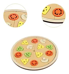 Juego De Encastre Madera Pizza Simbólico Didáctico - comprar online