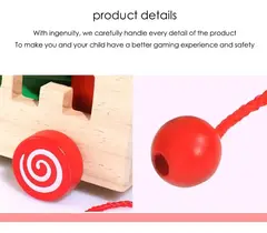 Carro De Encastre Y Arrastre De Madera Con Figuras - Premium - Analía González