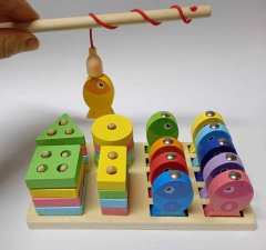 Imagen de Juego Educativo Pesca Y Encaje Madera 2 En 1 Montessori