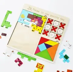 3 en 1 Rompecabezas Tetris Profesiones, Encastre de formas y variedad de Tangram en internet