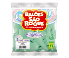 BALÕES SÃO ROQUE VERDE CANDY COLORS 5 POLEGADAS PC 25 UNIDADES #105560325
