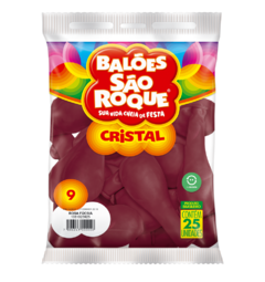 BALÕES SÃO ROQUE ROSA FUCSIA CRISTAL 9 POLEGADAS PC 25 UNIDADES #1081025925