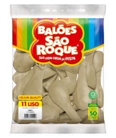 BALÕES SÃO ROQUE AREIA LISO REDONDO 11 POLEGADAS PC 50 UNIDADES #1101525250
