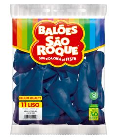 BALÕES SÃO ROQUE AZUL PETROLEO LISO REDONDO 11 POLEGADAS PC 50 UNIDADES #1101521650