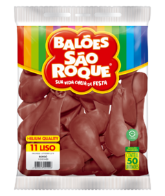 BALÕES SÃO ROQUE BORDO LISO REDONDO 11 POLEGADAS PC 50 UNIDADES #110151450