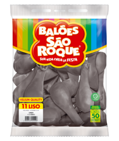 BALÕES SÃO ROQUE CINZA LISO REDONDO 11 POLEGADAS PC 50 UNIDADES #110158950