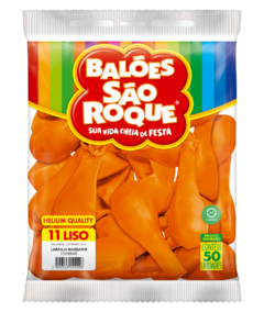 BALÕES SÃO ROQUE LARANJA MANDARIM LISO REDONDO 11 POLEGADAS PC 50 UNIDADES #110155450