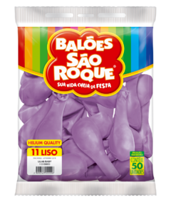 BALÕES SÃO ROQUE LILAS BABY LISO REDONDO 11 POLEGADAS PC 50 UNIDADES #110156650