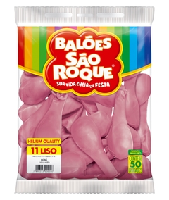 BALÕES SÃO ROQUE ROSE LISO REDONDO 11 POLEGADAS PC 50 UNIDADES #110151050